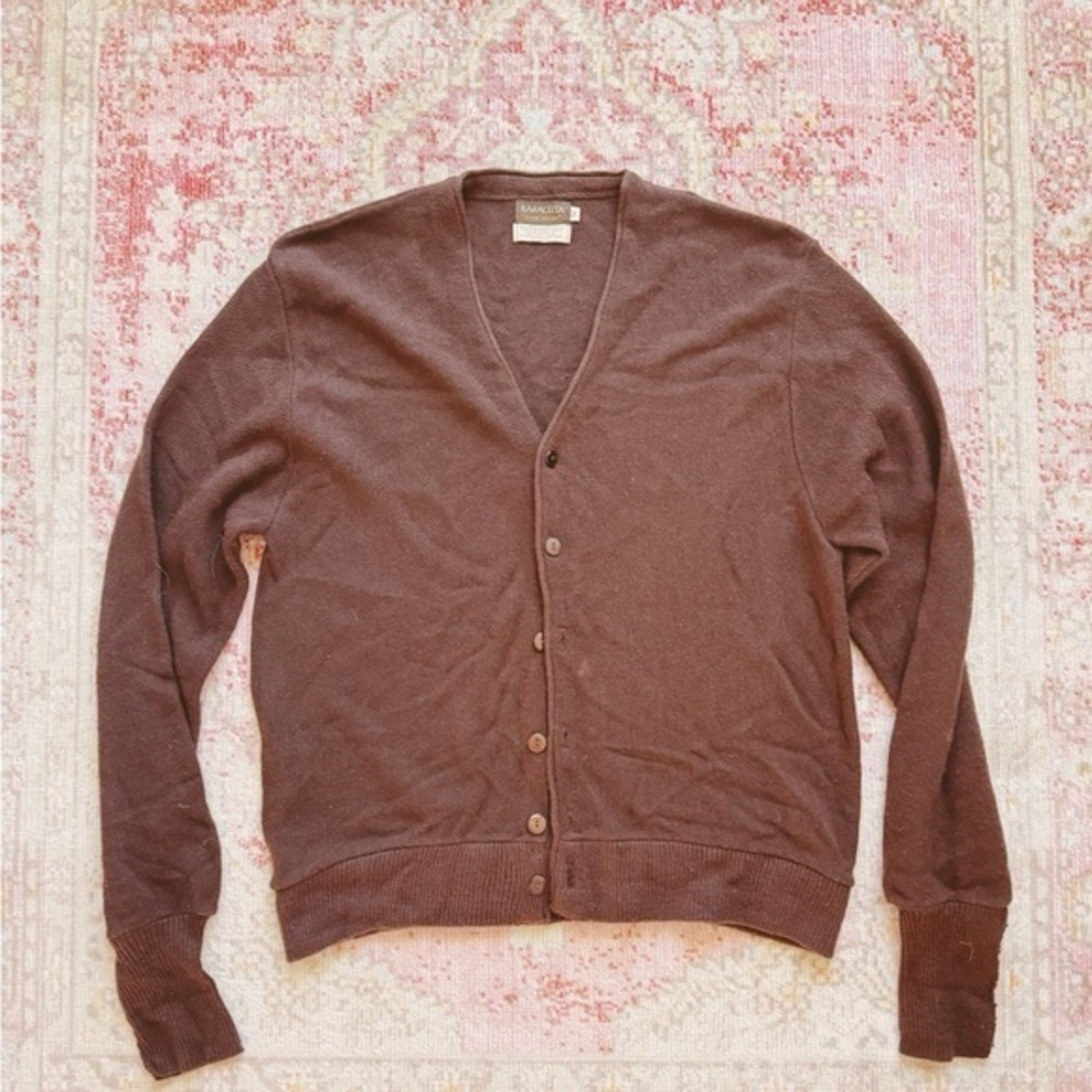 Baracuta, Men's Chocolate Cardigan Sweater